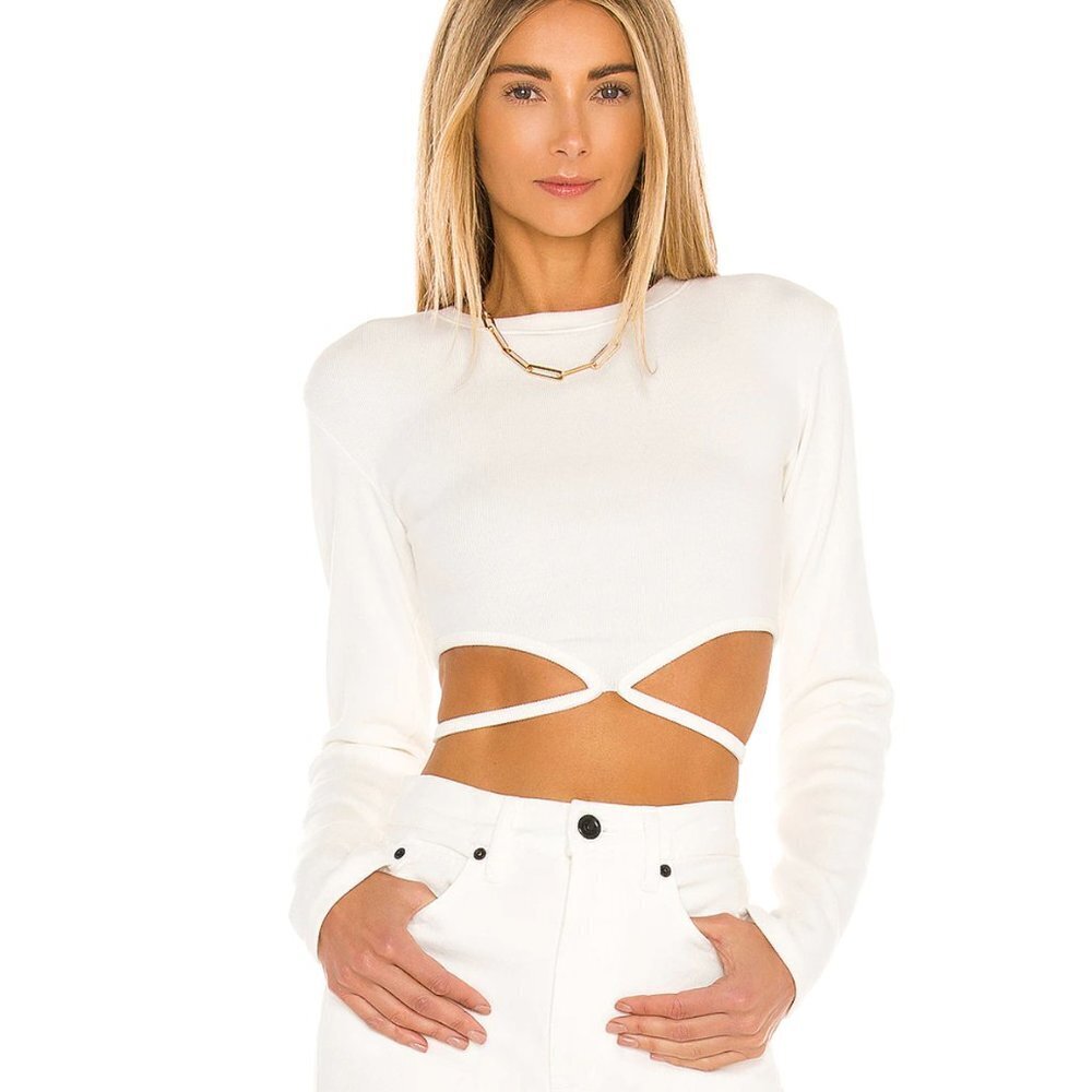 Lovers and Friends Waist Tie Tee in White XS